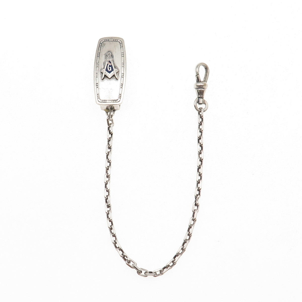 Hickok Sterling Silver Antique Art Deco Beltogram Pocket Watch / Belt Loop Chain