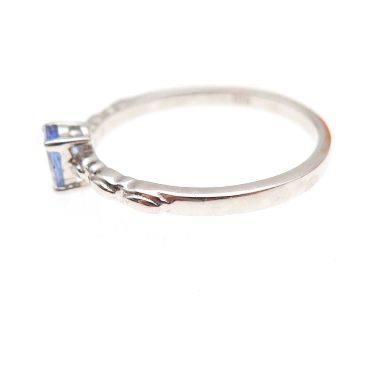 Chuck Clemency 925 Sterling Silver Real Oval-Cut Tanzanite Ring Size 8