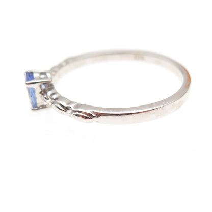 Chuck Clemency 925 Sterling Silver Real Oval-Cut Tanzanite Ring Size 8