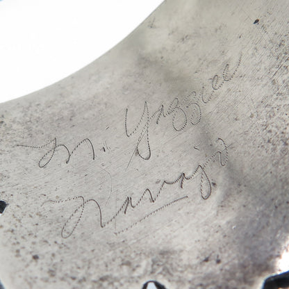 MELISSA YAZZIE Old Pawn 925 Sterling Turquoise & Coral Adjustable Bracelet 6.75"