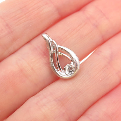 Jane Seymour 925 Sterling Silver Real Diamond Inter Woven Mini Charm Pendant