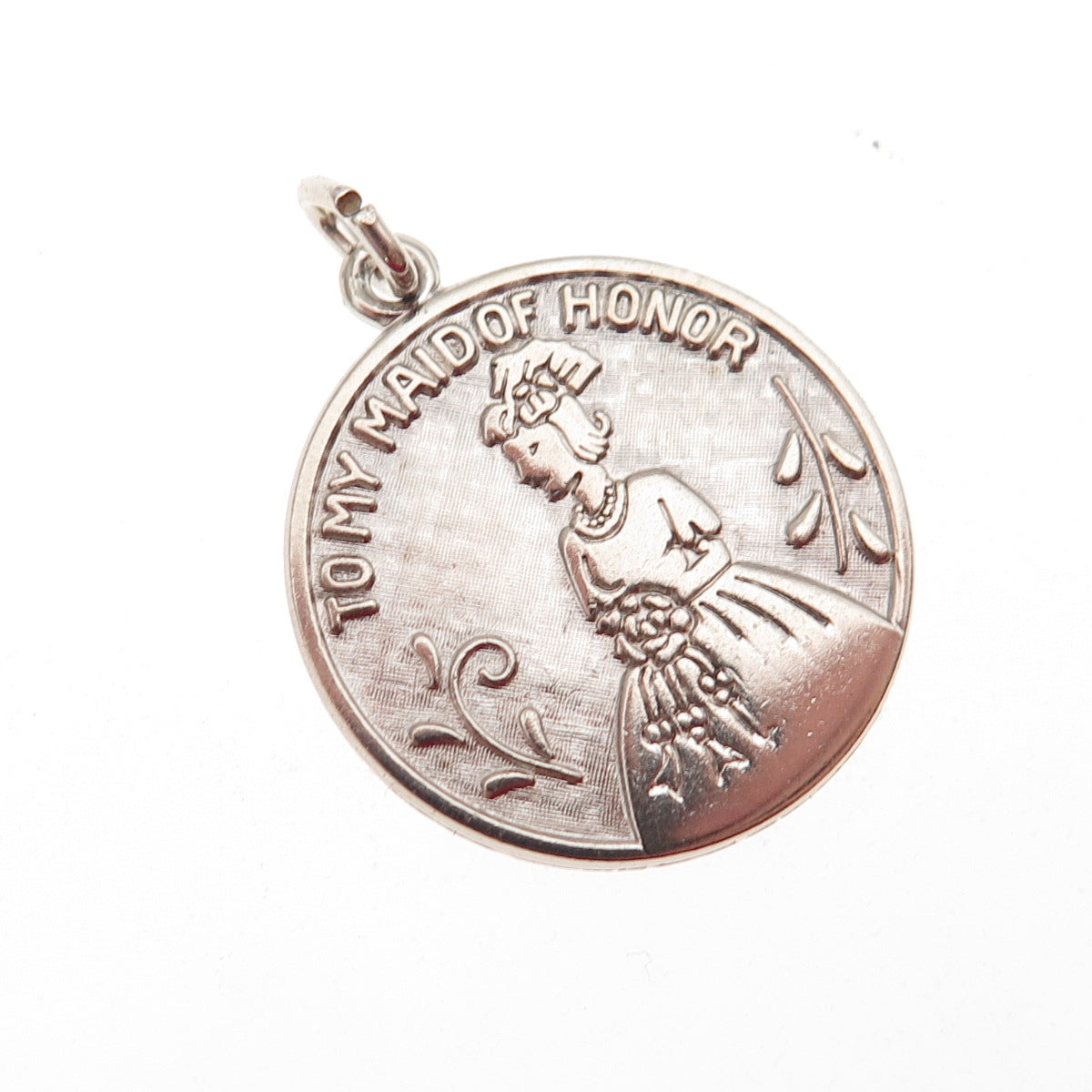 Wells 925 Sterling Silver Vintage To My Maid Of Honor Charm Pendant