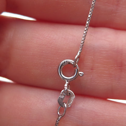 925 Sterling Silver Open Heart Box Chain Necklace 18"