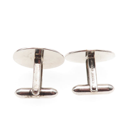 Lamode 925 Sterling Silver Vintage Round Cufflinks