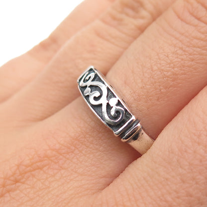 CHARLES WINSTON 925 Sterling Silver Vintage Swirl Oxidized Band Ring Size 8.25