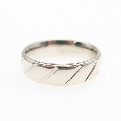 925 Sterling Silver Lined Band Ring Size 10.5