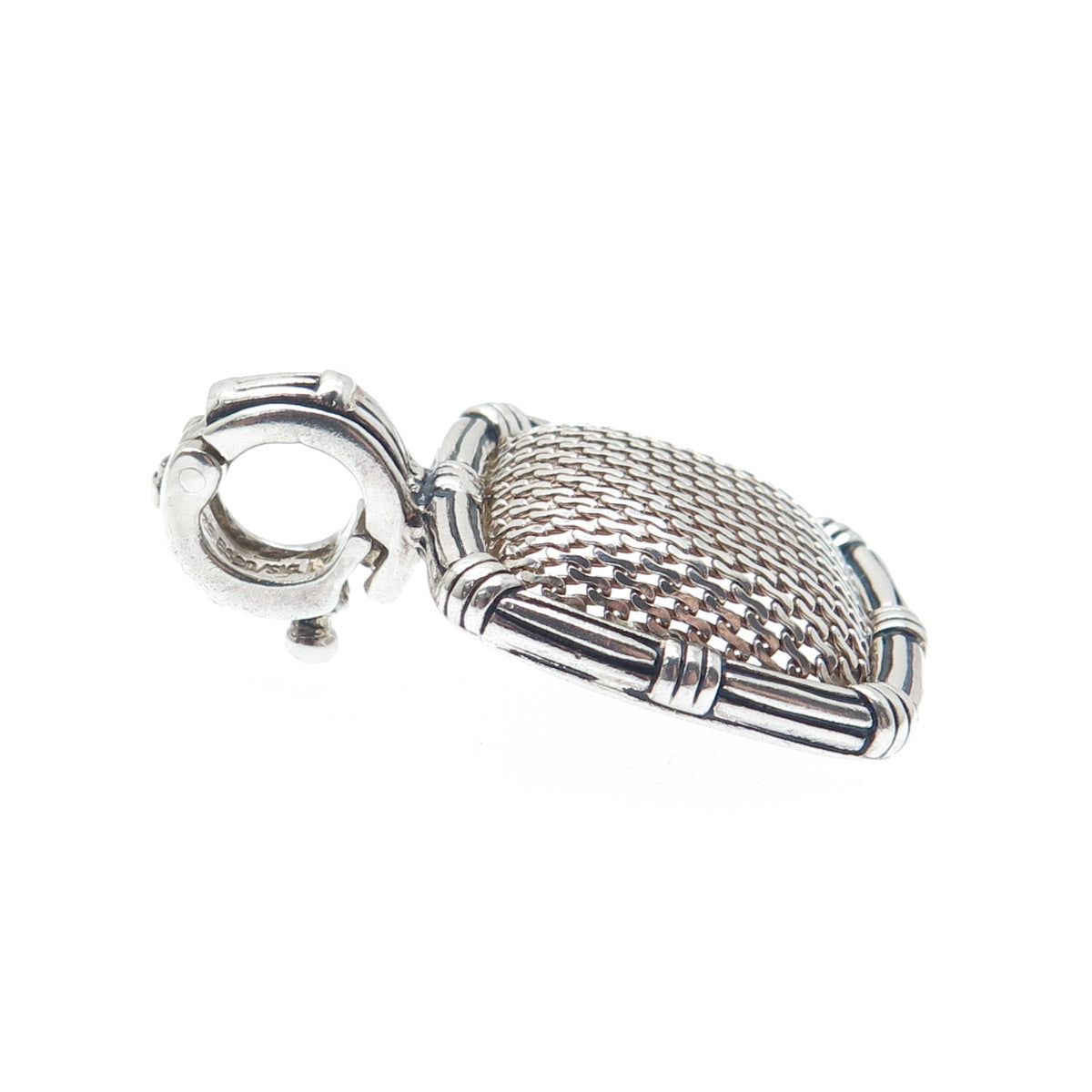 ESPO SIG Joseph Esposito 925 Sterling Silver Vintage Mesh Dome Oxidized Pendant