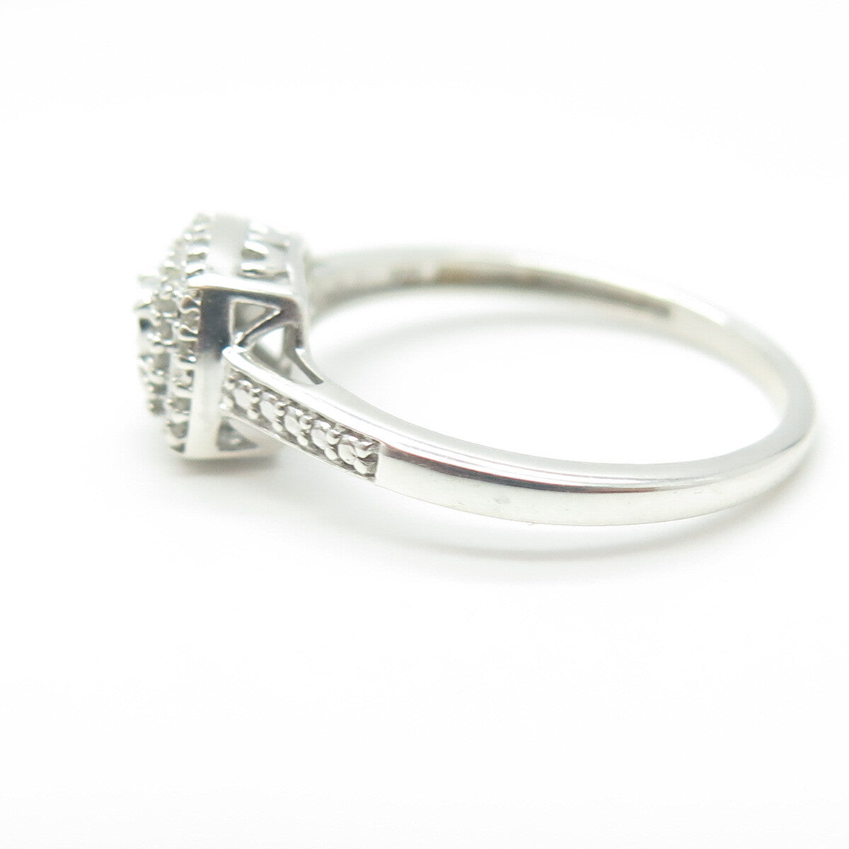 SK9 Allure Gems 925 Sterling Silver Real Round Diamond Engagement Ring Size 6.75