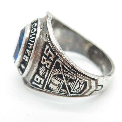 REED 925 Sterling Silver Vintage 1985 Glass William Cowper School 73 Ring Size 9