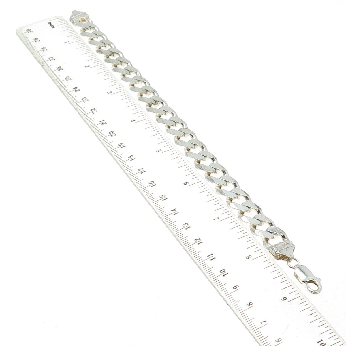925 Sterling Silver Vintage Italy Cuban Link Bracelet 8.75"