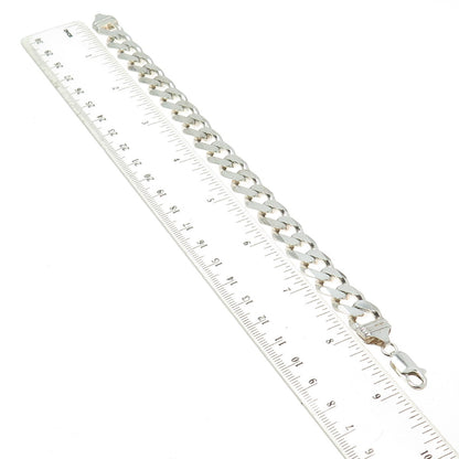 925 Sterling Silver Vintage Italy Cuban Link Bracelet 8.75"