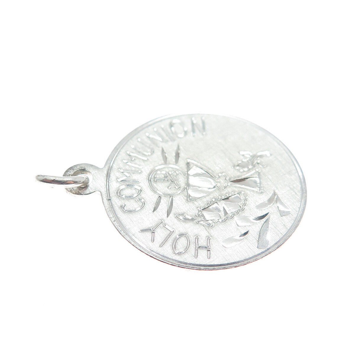 LUMIN 925 Sterling Silver Vintage Holy Communion Minimalist Charm Pendant