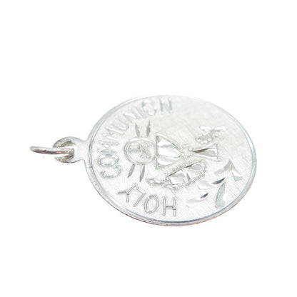 LUMIN 925 Sterling Silver Vintage Holy Communion Minimalist Charm Pendant