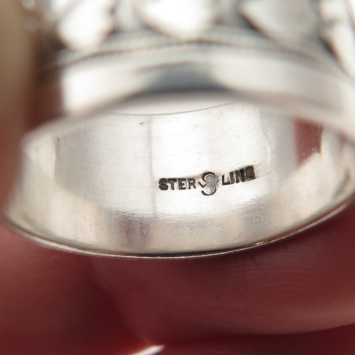 J.D. SCHLANG CO. 925 Sterling Silver Vintage Couple Heart Band Ring Size 7.25