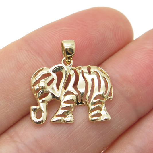 14K Yellow Gold Elephant Minimalist Charm Pendant