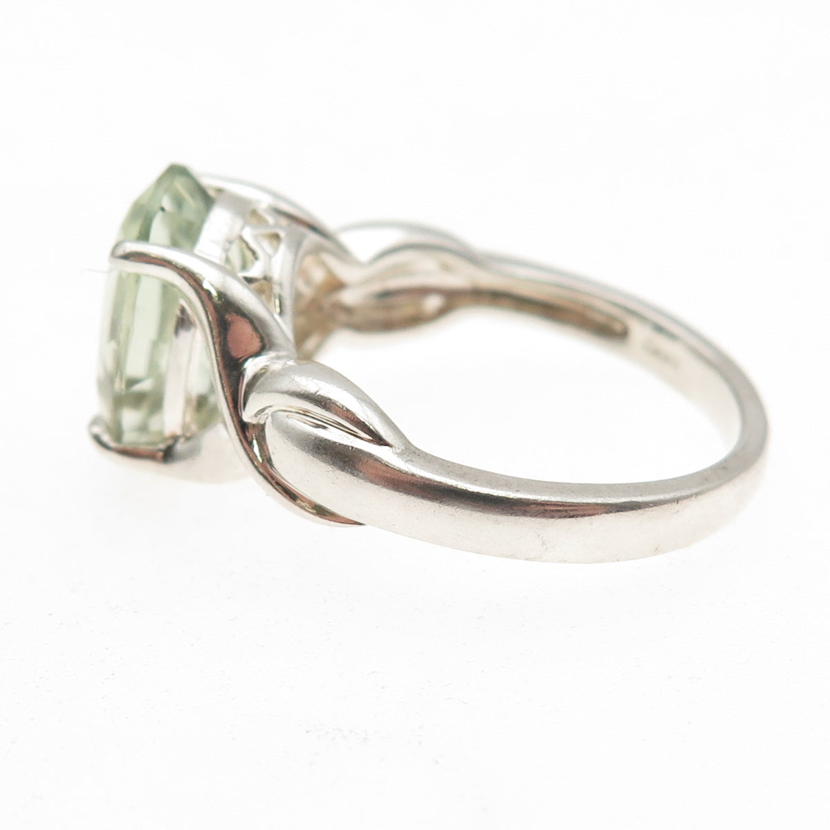 Michelle Albala 925 Sterling Silver Vintage Real Green Amethyst Ring Size 10.25