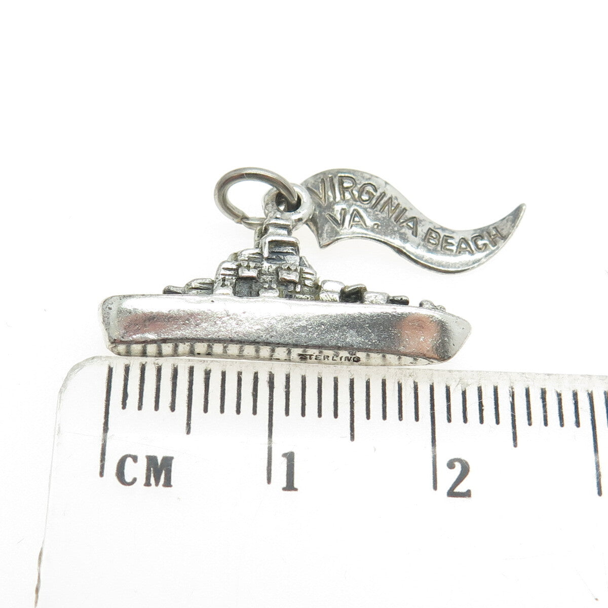 PACIFIC JEWELRY 925 Sterling Silver Vintage "Virginia Beach" Liner Ship Pendant