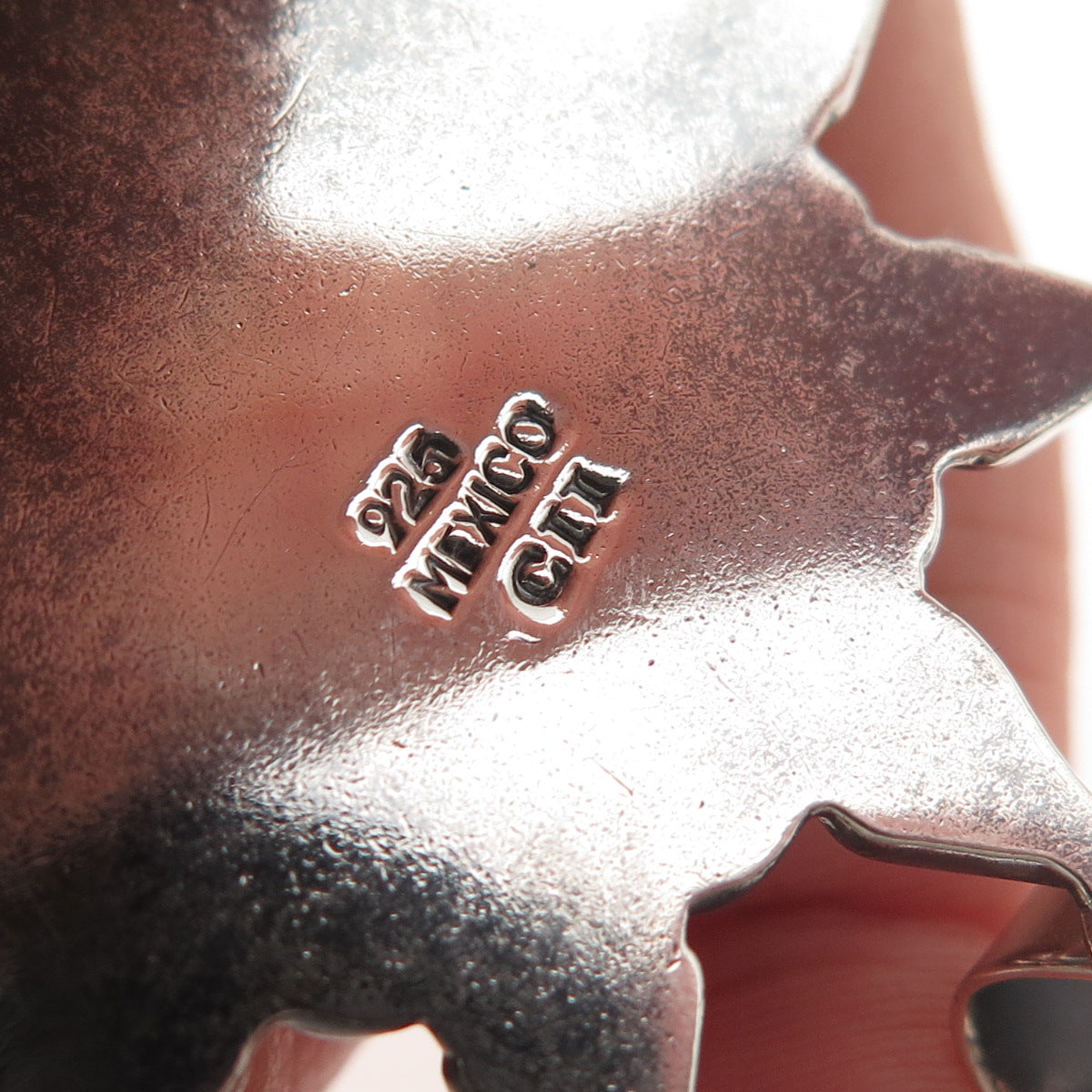 925 Sterling Silver Vintage CII Mexico Sun Beaded Oxidized Pendant