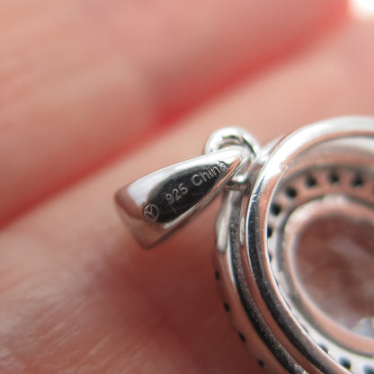 925 Sterling Silver Real Aquamarine & Black Spinel Minimalist Charm Pendant