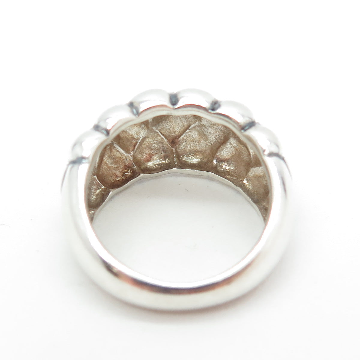 925 Sterling Silver Vintage Puffy Ring Size 7.5