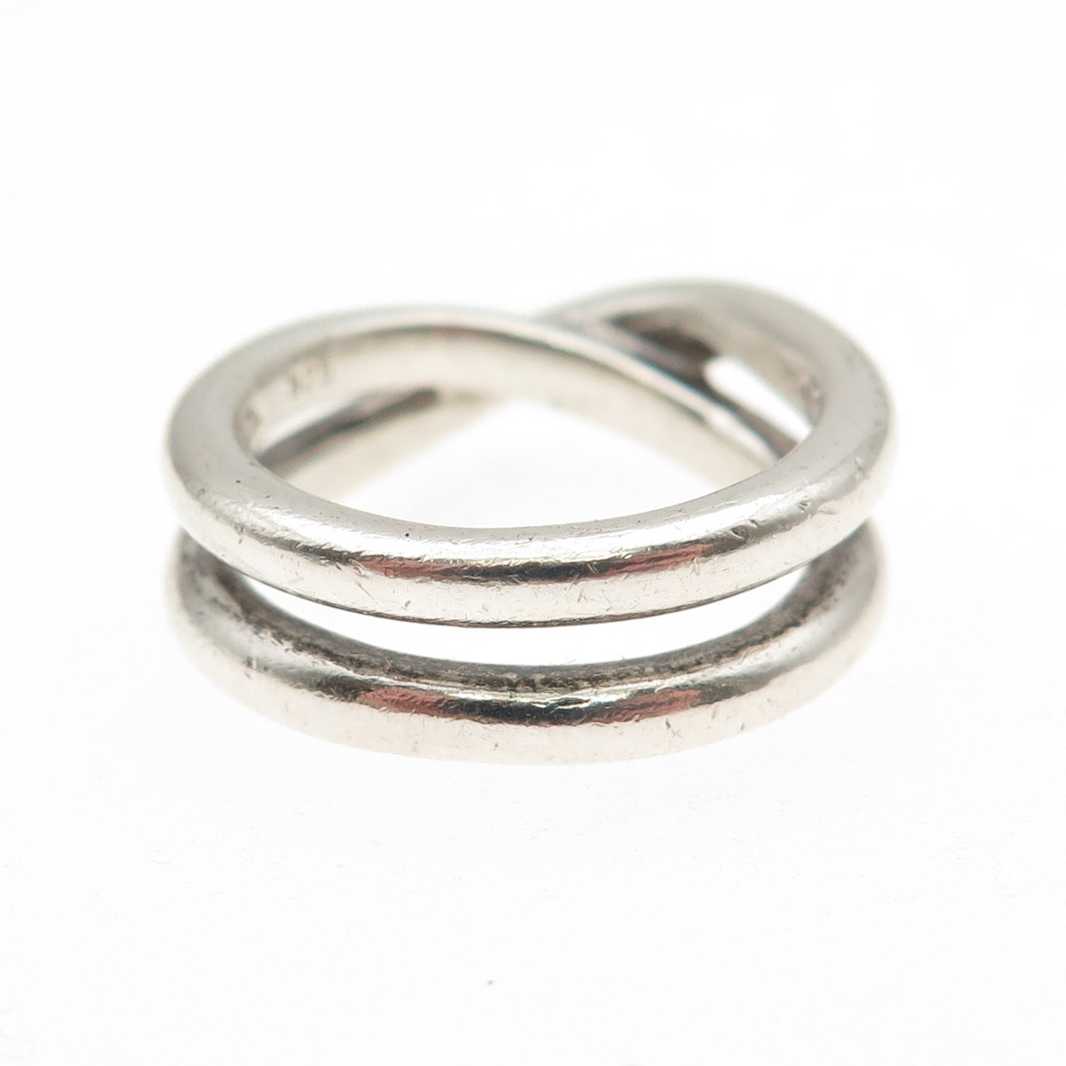 Tiffany & Co. 925 Sterling Silver Vintage Crisscross Ring Size 6.5