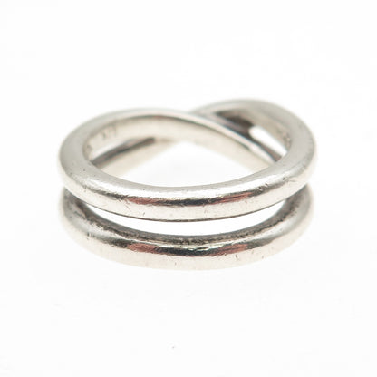 Tiffany & Co. 925 Sterling Silver Vintage Crisscross Ring Size 6.5