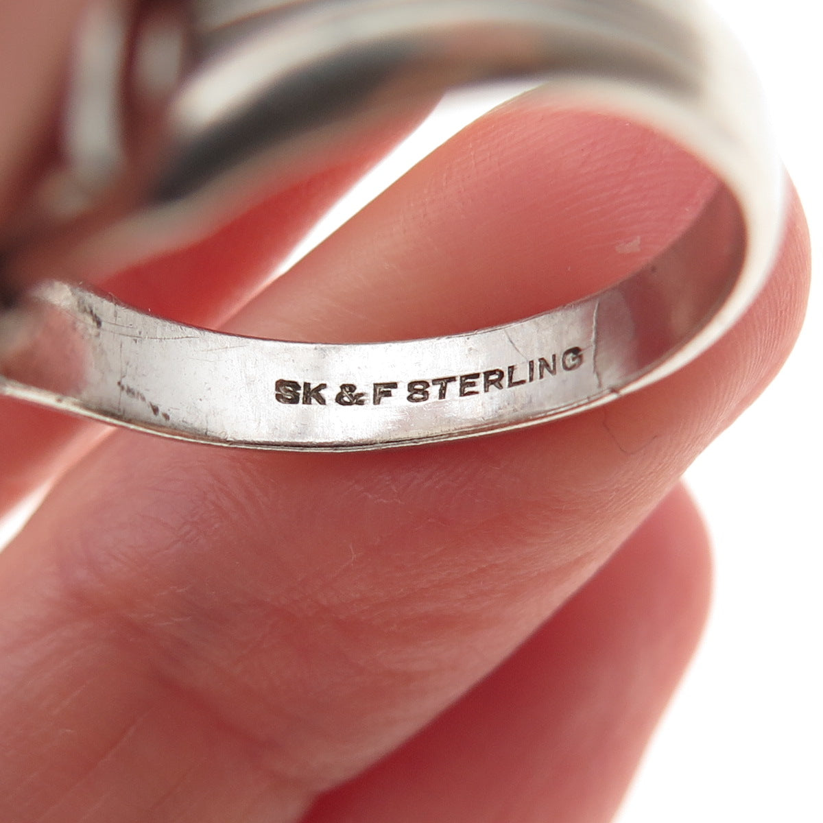 SK&F 925 Sterling Silver Antique Art Deco Enamel Catholic School Ring Size 10