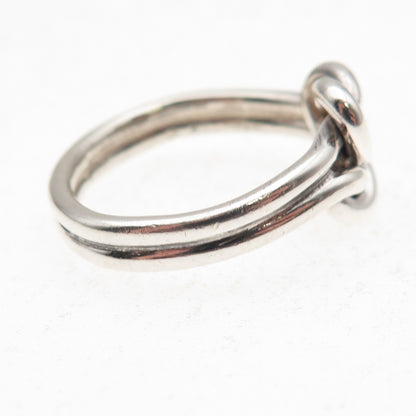 925 Sterling Silver Vintage Double Love Knot Oxidized Ring Size 8.75