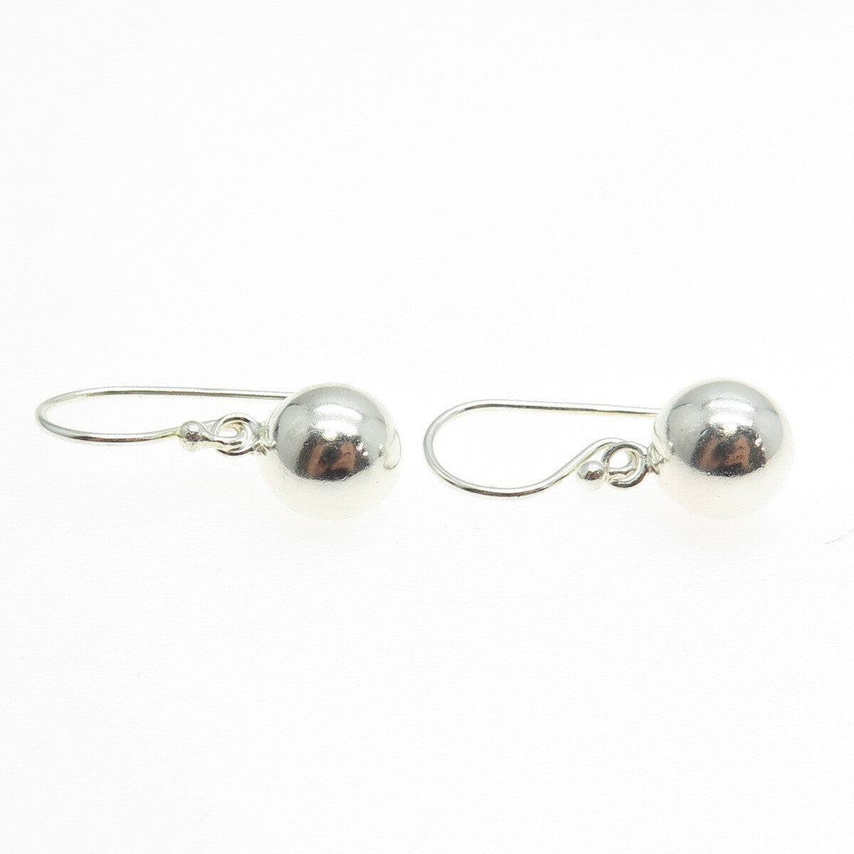 925 Sterling Silver Ball Dangling Hook Earrings