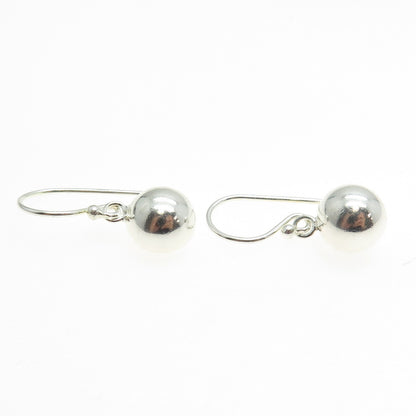 925 Sterling Silver Ball Dangling Hook Earrings