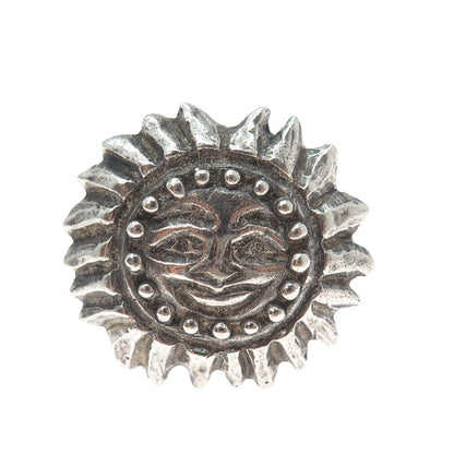 LK KATHERINE LINCOLN 925 Sterling Silver Vintage Sun Face Oxidized Ring Size 9