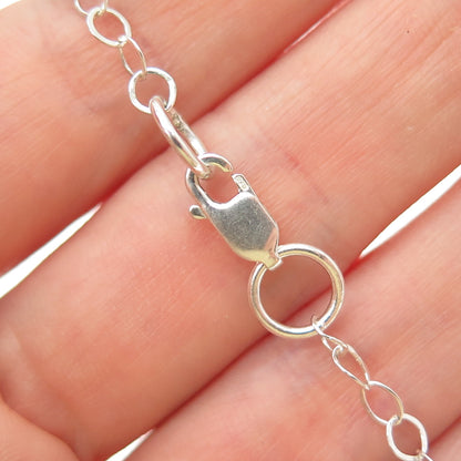 KATHERINE LINCOLN 925 Sterling Silver Vintage Turquoise Modernist Necklace 18"