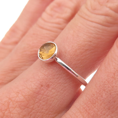 Pandora Sterling Silver Real Citrine November Birthstone Droplet Ring Size 6.75