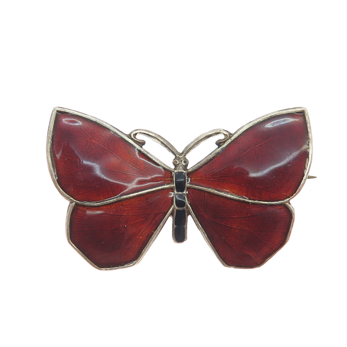 LAGERSTROMS FABRIKS AKTIEBOLAG Sterling Vintage 1969 Enamel Sweden Butterfly Pin