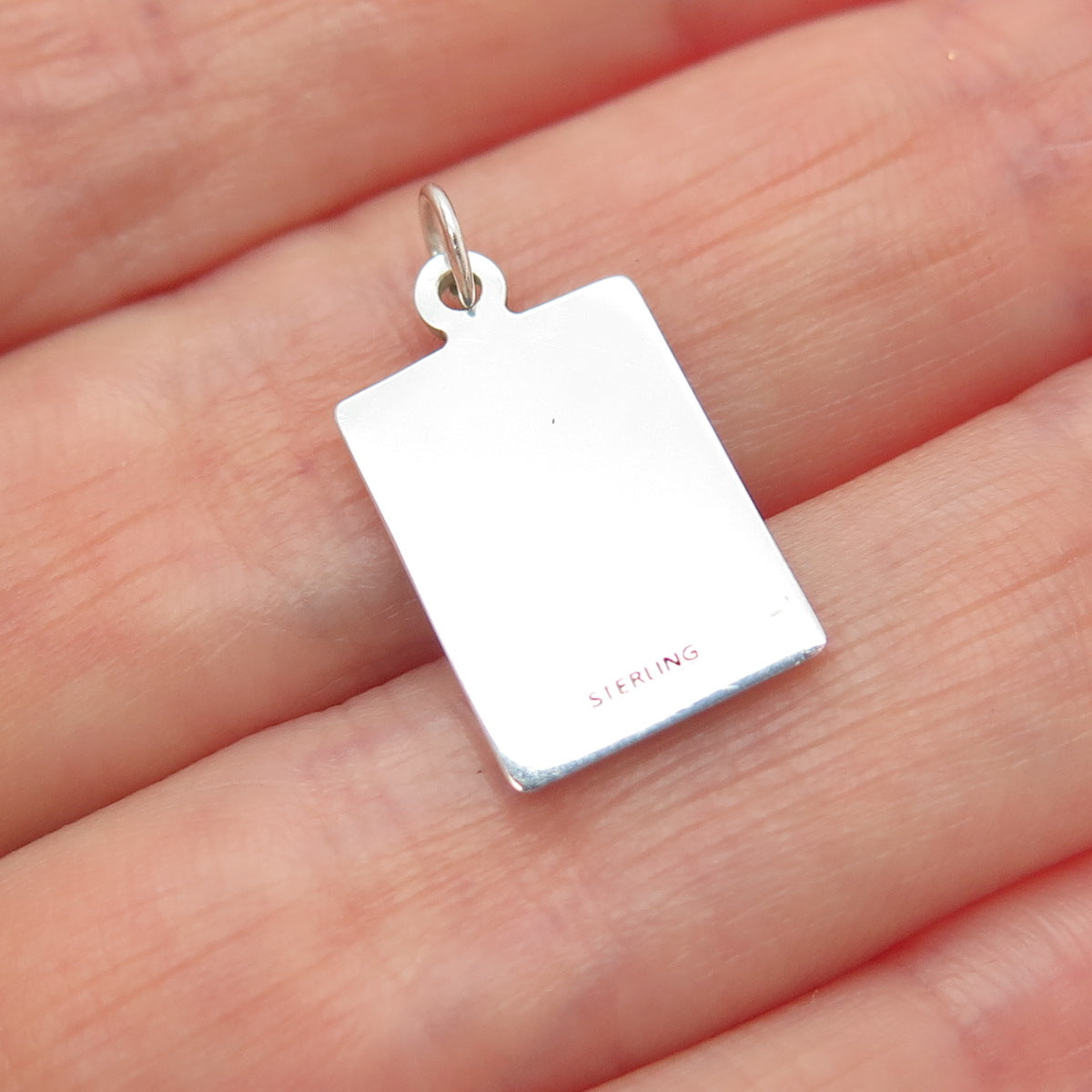 925 Sterling Silver Red Enamel Encourage Yourself Minimalist Charm Pendant