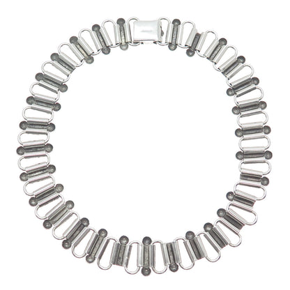 925 Sterling Silver Antique Book Chain Choker Necklace 14" (missing parts)