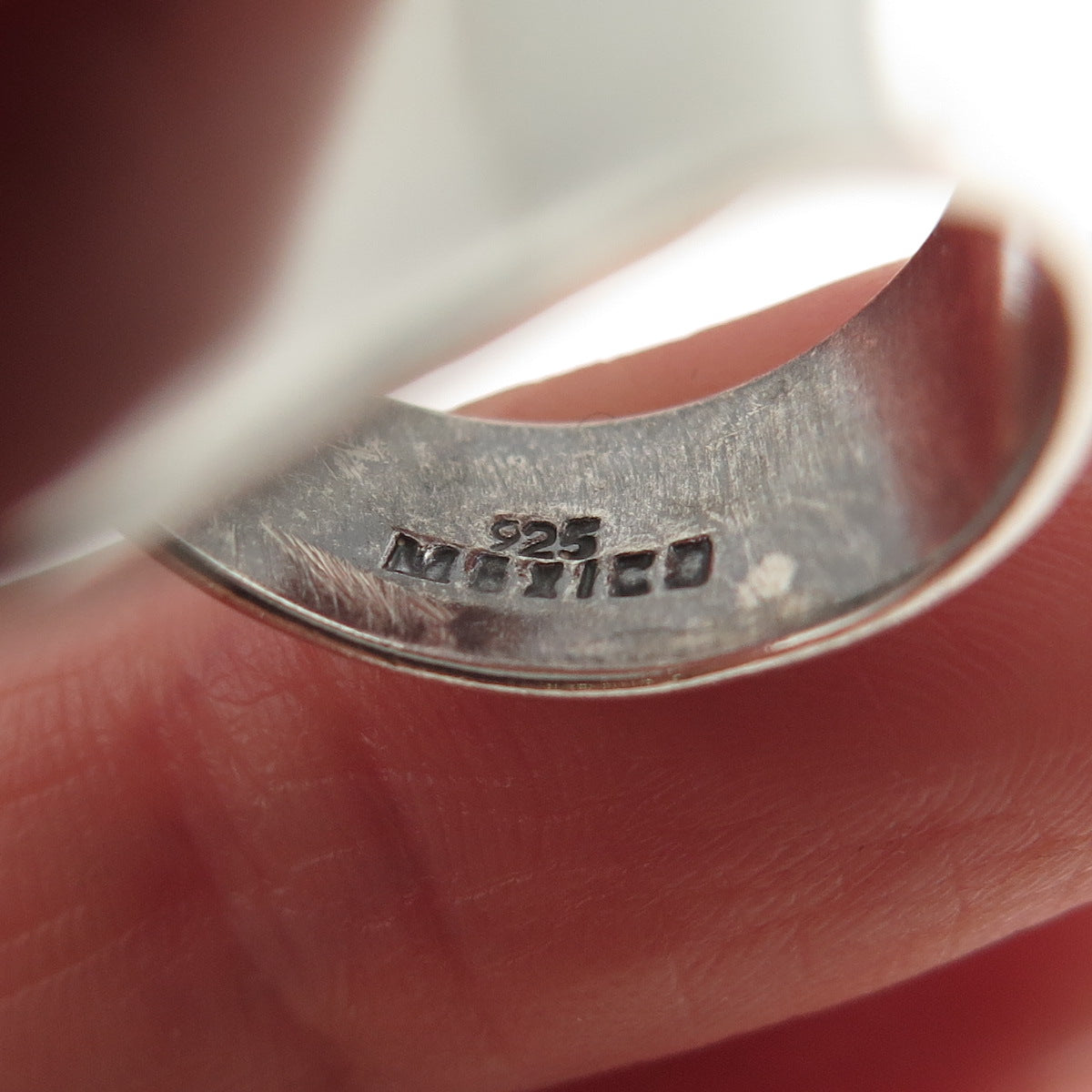 925 Sterling Silver Vintage Mexico Modernist Adjustable Ring Size 7.25