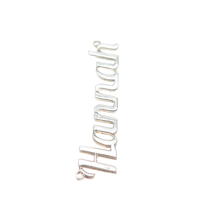 925 Sterling Silver Vintage Hannah Nameplate Centerpiece Pendant