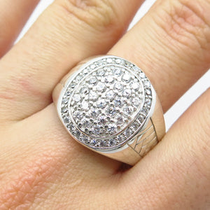 925 Sterling Silver Pave C Z Ring Size 11.5