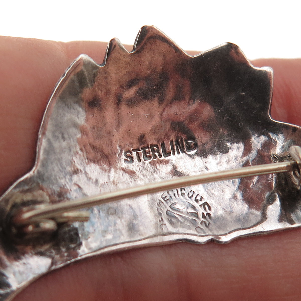 925 Sterling Silver Vintage Mexico Real Turquoise Swordfish Oxidized Pin Brooch