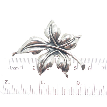 DANECRAFT 925 Sterling Silver Antique Art Deco Maple Leaf Oxidized Pin Brooch
