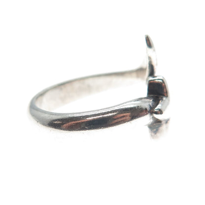 925 Sterling Silver Vintage Falling Star Bypass Ring Size 7