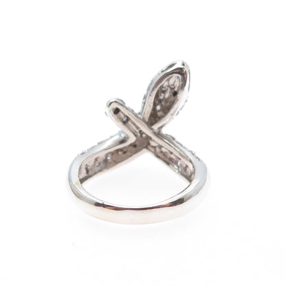 925 Sterling Silver Round-Cut Black & White C Z Snake Ring Size 6