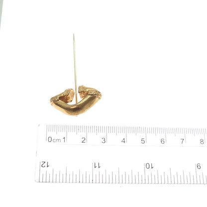 Gold Filled Vintage Horse Hoof For Good Luck Lapel Pin