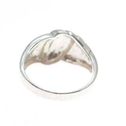 925 Sterling Silver Vintage Modernist Wavy Ring Size 7