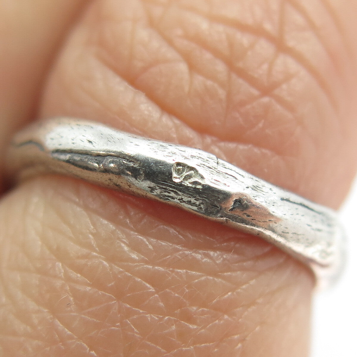 925 Sterling Silver Vintage Real Pearl Modernist Ring Size 6.75