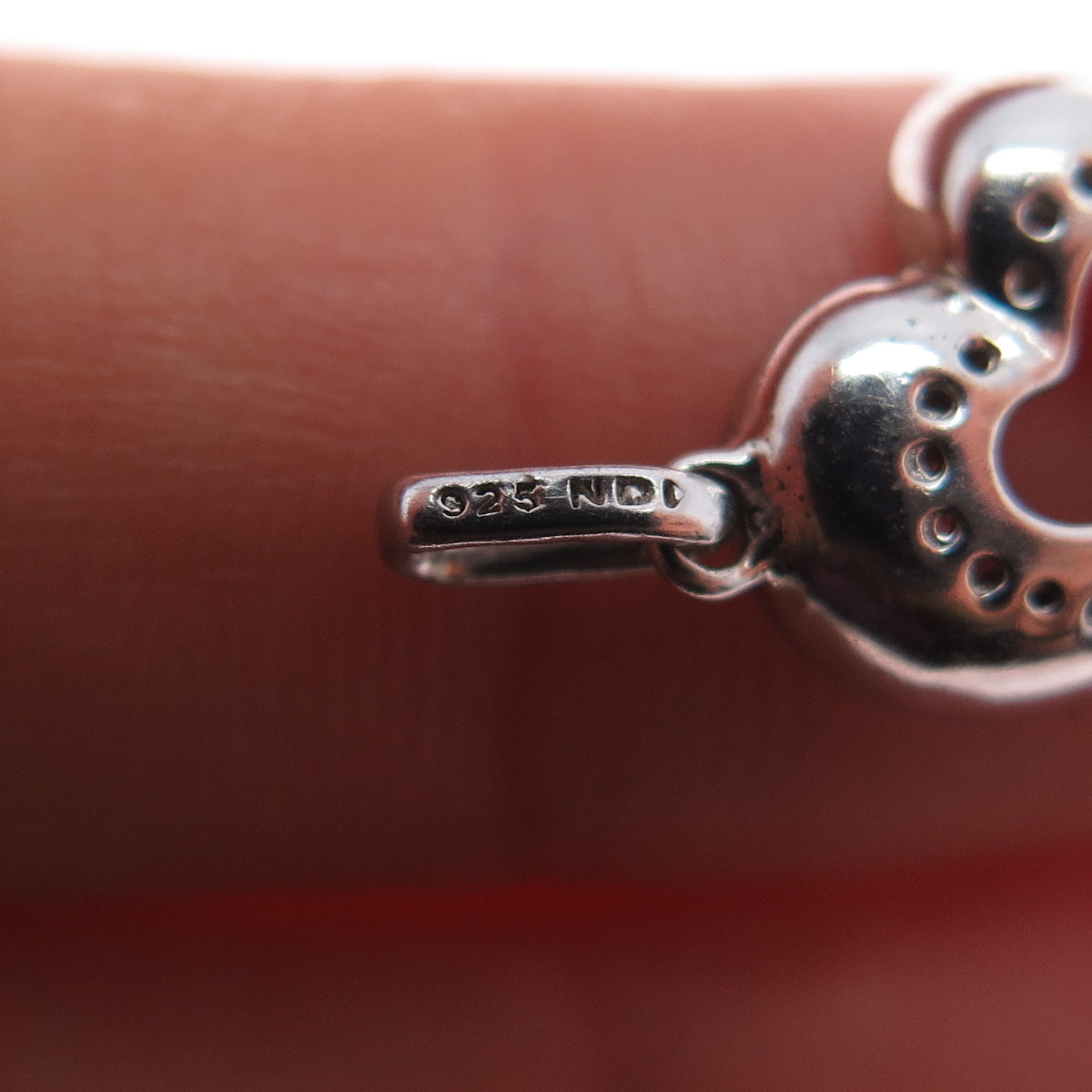 925 Sterling Silver Real Round-Cut Diamond Heart Minimalist Charm Pendant