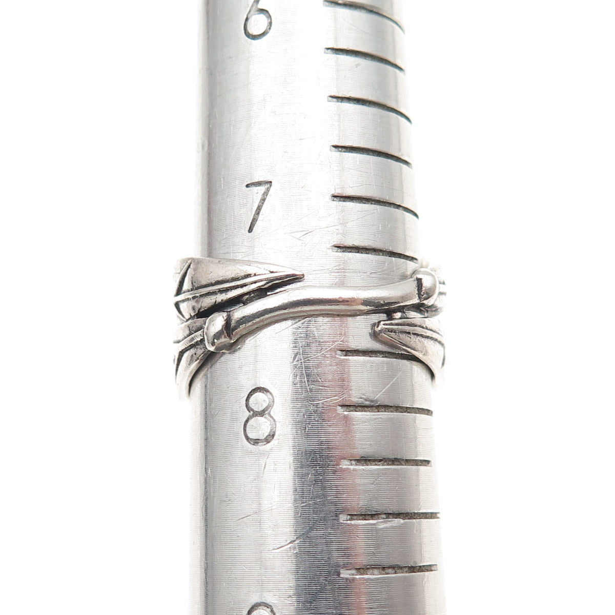 925 Sterling Silver Vintage Feather Oxidized Ring Size 7.5