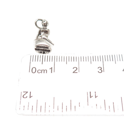 BERNARD HERTZ Sterling Silver Vintage Denmark Mermaid 3D Mini Charm Pendant