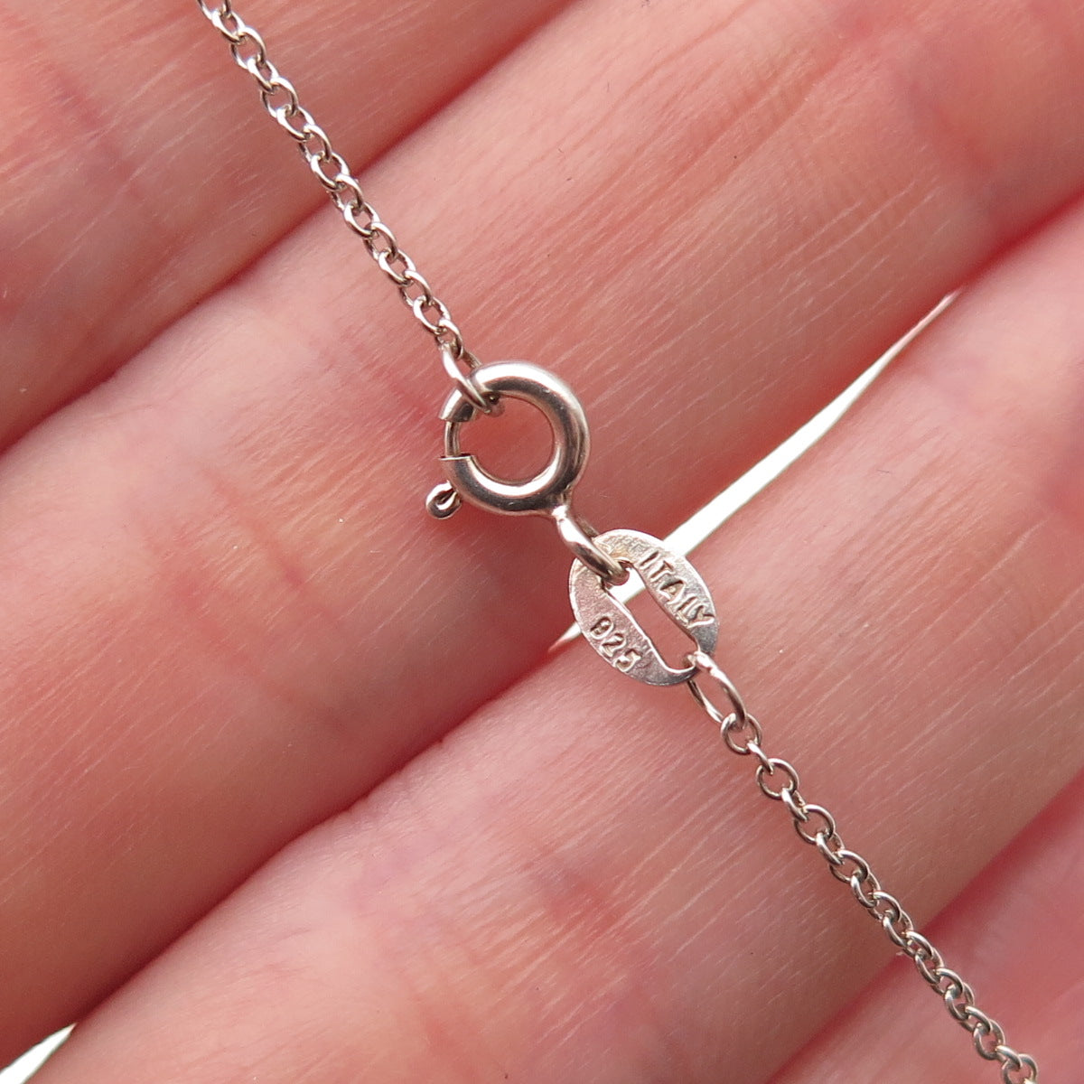DBJ Dee Berkle 925 Sterling Silver Real Diamond Heart Cable Chain Necklace 18"